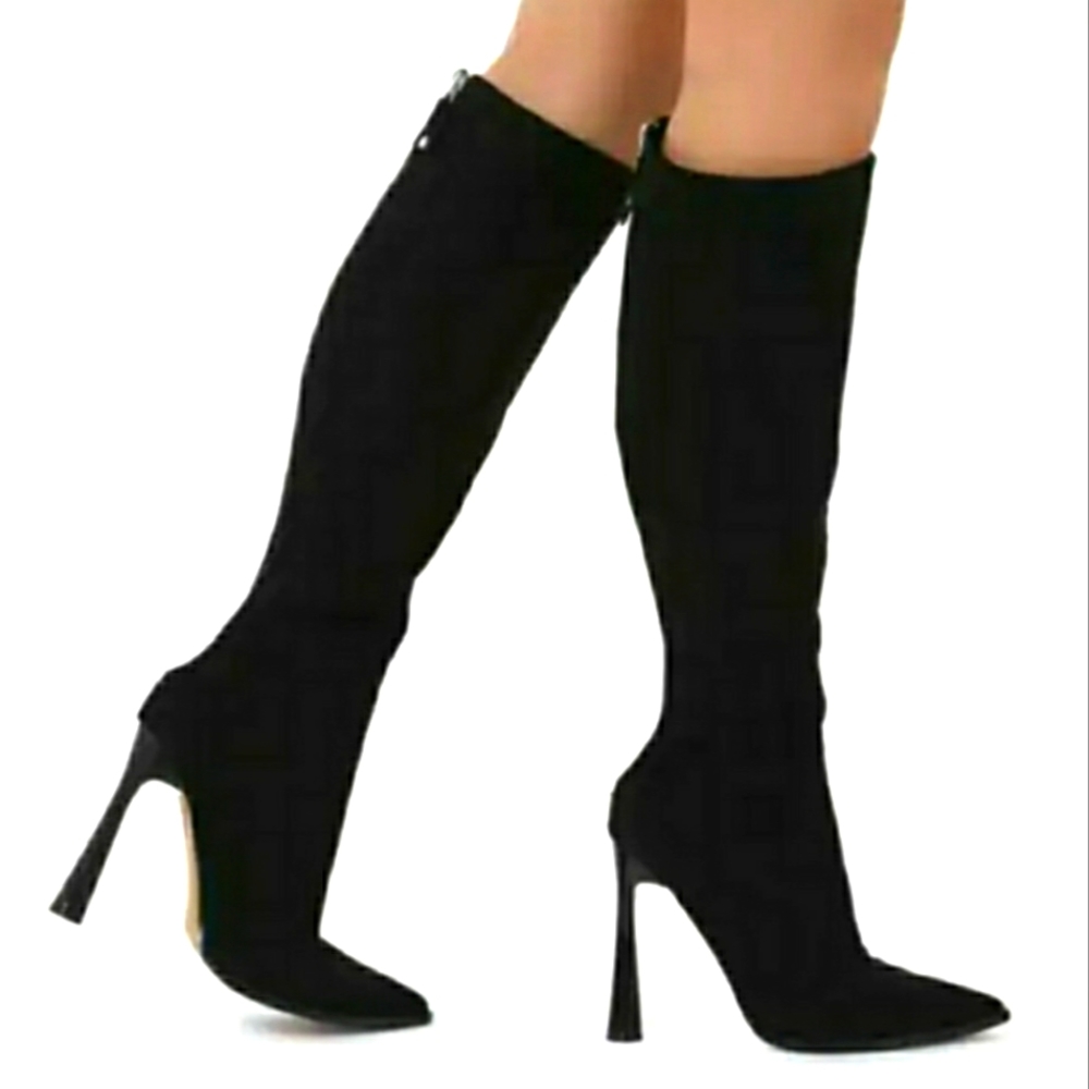 Black Faux Suede Boots